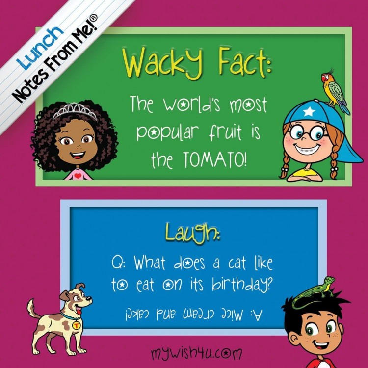 101 Tear-Off Lunch Box Notes for Kids, Wacky Facts & Laughs