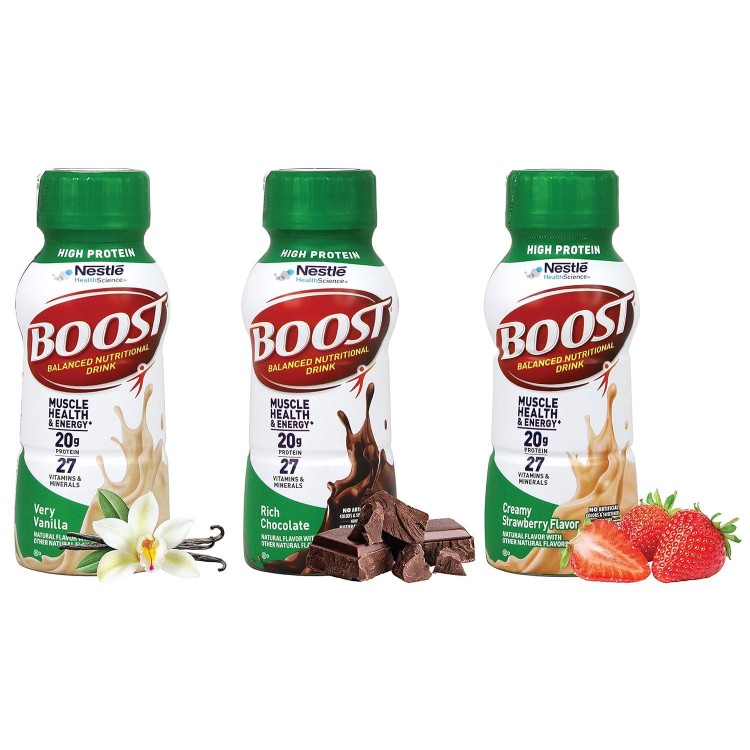 Boost High Protein Shake Variety | High Protein | Boost Rich Chocolate, Boost Creamy Strawberry