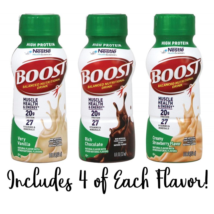 Boost High Protein Shake Variety | High Protein | Boost Rich Chocolate, Boost Creamy Strawberry