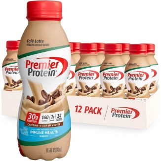 Premier Protein Shake, Café Latte, 30g Protein, 1g Sugar, 24 Vitamins