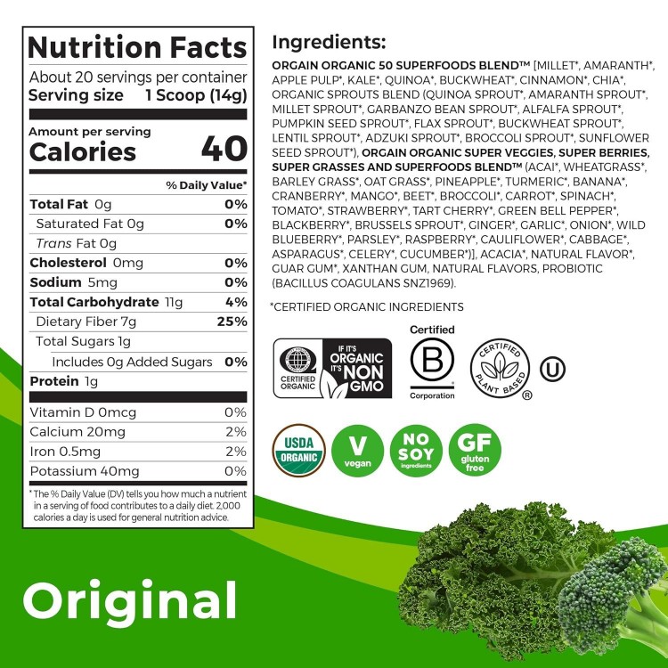 Organic Greens Powder + 50 Superfoods