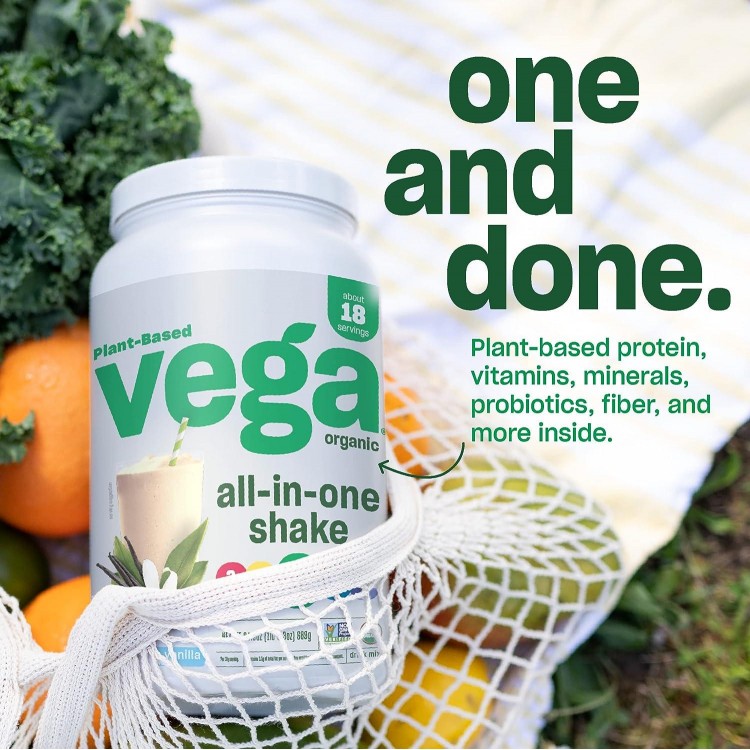 Organic All-in-One Vegan Protein Powder, French Vanilla -Superfood