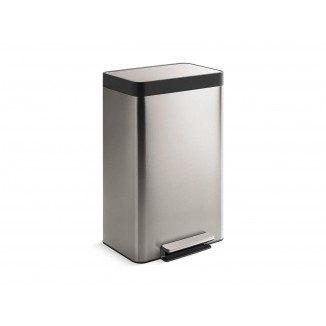 KOHLER 20940-ST 13 Gallon Kitchen Step Trash Can with Foot Pedal, Soft Close Lid, Stainless Steel