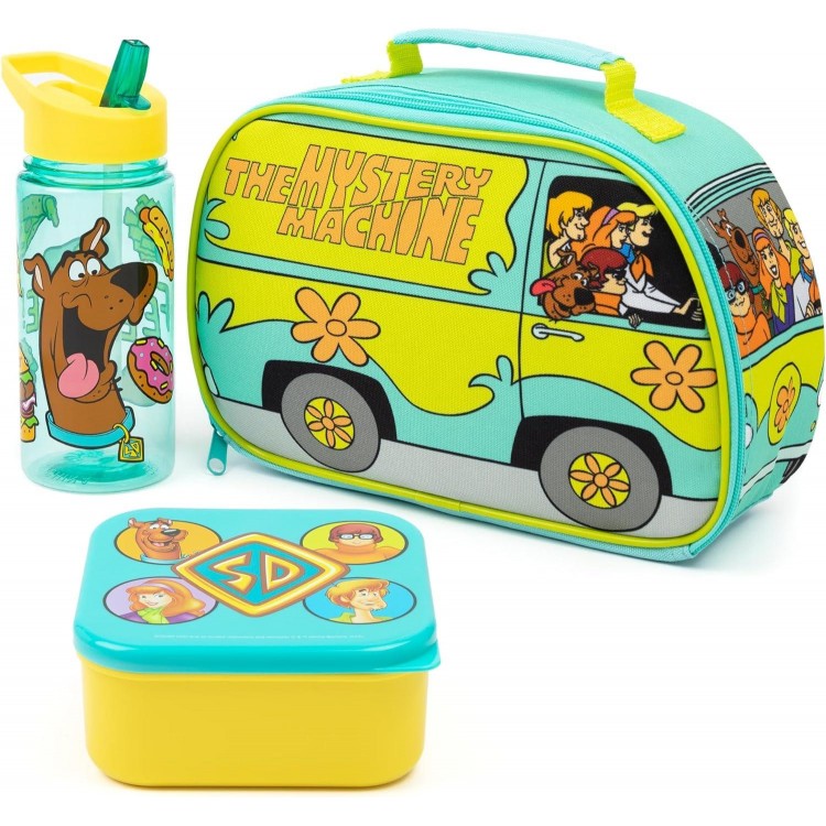 Scooby-Doo 3 Piece Lunch Box Set | Kids Mystery Machine Lunch Bag, Bottle