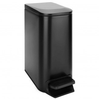Bathroom Trash Can with Lid Soft Close, 6 Liter / 1.6 Gallon Stainless Steel Garbage