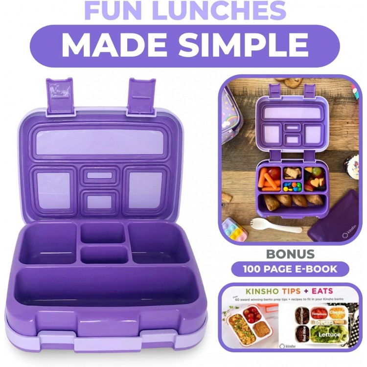 Bento Box Lunch Boxes for Toddlers Kids Girls, 5 Portion Sections