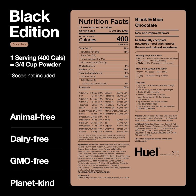 Huel Black Edition | Chocolate 40g Vegan Protein Powder