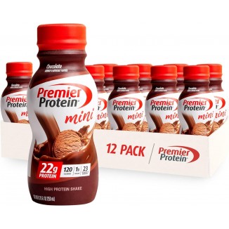 Premier Protein Shake MINIs, Chocolate, 22g Protein, 120 Calories, 1g Sugar, 8.75fl oz, Pack of 12