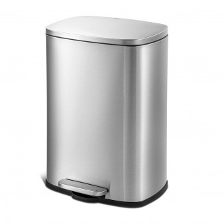 50L/13Gal Heavy Duty Hands- Stainless Steel Commercial/Kitchen Step Trash Can