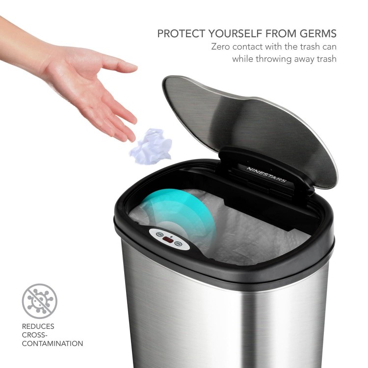  Automatic Touchless Motion Sensor Oval Trash Can