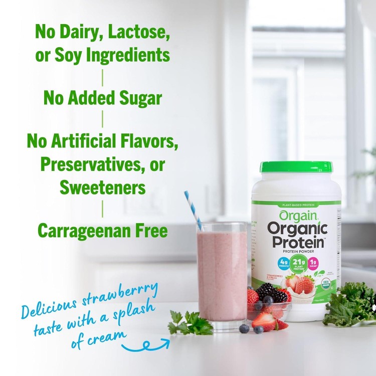 Organic Vegan Protein Powder, Strawberries & Cream