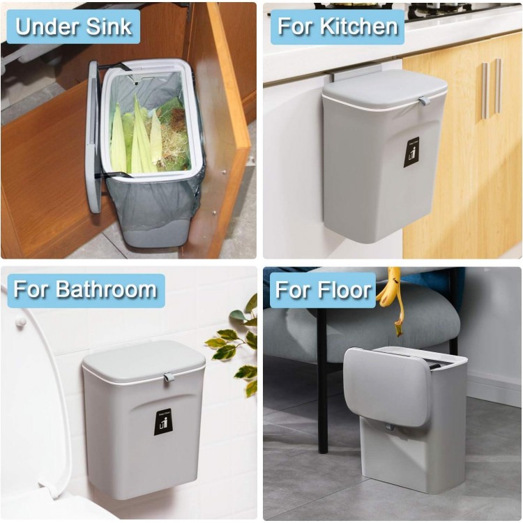 2.4 Gallon Kitchen Compost Bin for Counter Top or Under Sink