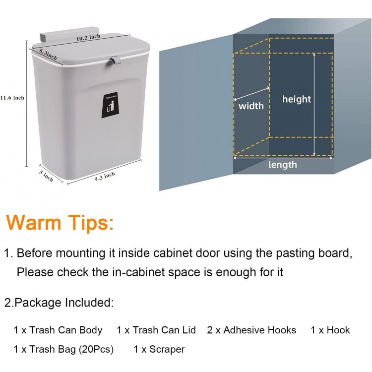 2.4 Gallon Kitchen Compost Bin for Counter Top or Under Sink