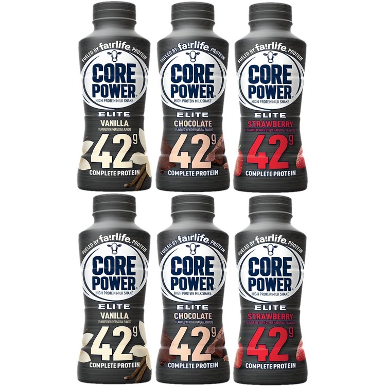 Fairlife Core Power Elite High Protein Shake Variety, (14oz Bottles, Pack of 6) 