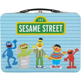 Sesame Street Neighborhood Characters Blue Tin Tote