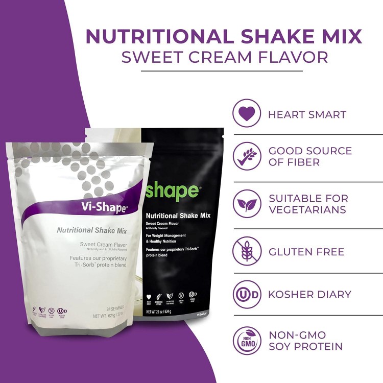 Vi Shape Original Nutritional Shake Mix Sweet Cream Flavor | 22oz (2 Bags, 48 Servings)
