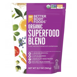 Organic Superfood Powder with Protein, Vitamins C, E, and B12