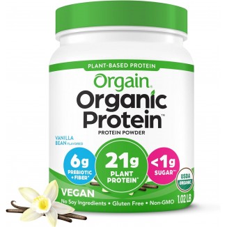 Organic Vegan Protein Powder, Vanilla Bean - 21g
