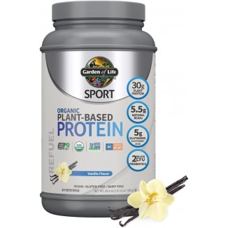 Organic Vegan Sport Protein Powder, Vanilla - Probiotics