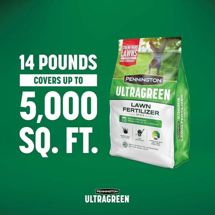 100536576 UltraGreen Lawn Fertilizer, 14 LBS, Covers 5000 Sq Ft