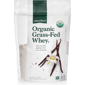 Natural Force Grass Fed Organic Whey Protein Powder – Non GMO Verified