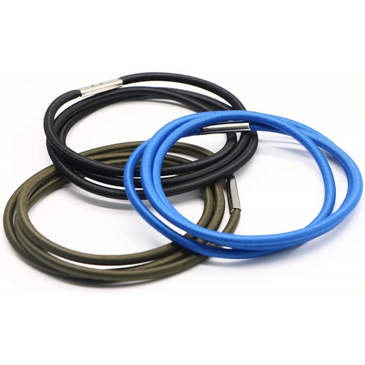 Trash Can Bands Set of 3, Black, Blue, Grey, Durable Rubber Bands with strong elasticity