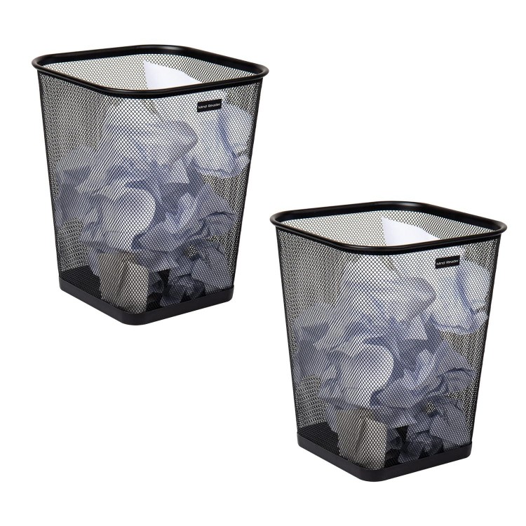 Mind Reader Mesh Trash Can, Waste Paper Basket, Square, Office