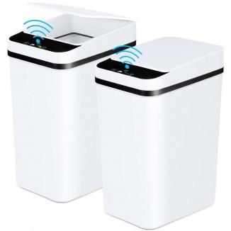 Bathroom Trash Cans with Lid 2 Pack 2.2 Gallon Touchless