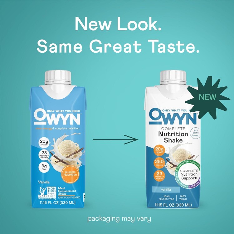 OWYN Vegan Complete Nutrition Protein Shake, Vanilla, 20g plant based protein, 23 Vitamins Minerals