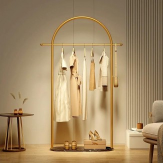 Modern Metal Coat Rack Golden Garment Wardrobes Hanging Bedroom Clothes Rack Stand Dressing Room Perchero Living Room Furniture