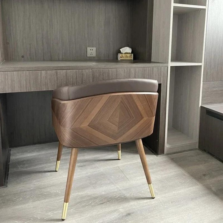 Modern Minimalist Dining Chair Luxury Wooden Armchair