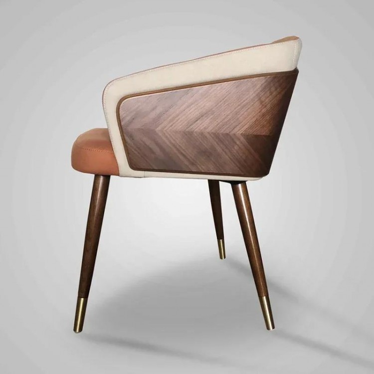 Modern Minimalist Dining Chair Luxury Wooden Armchair