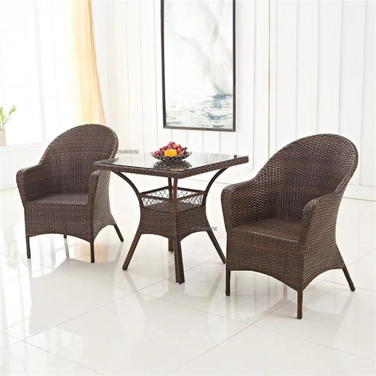 Modern Simple Leisure Armchair Restaurant Table Dining Chair Balcony Coffee Table Square Table Patio Chair Outdoor Furniture Set