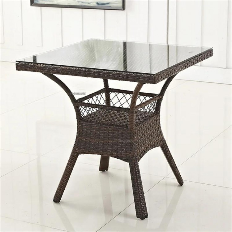 Modern Simple Leisure Armchair Restaurant Table Dining Chair Balcony Coffee Table Square Table Patio Chair Outdoor Furniture Set