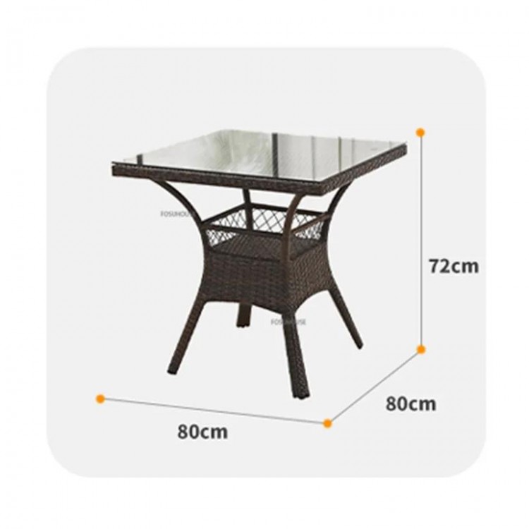 Modern Simple Leisure Armchair Restaurant Table Dining Chair Balcony Coffee Table Square Table Patio Chair Outdoor Furniture Set