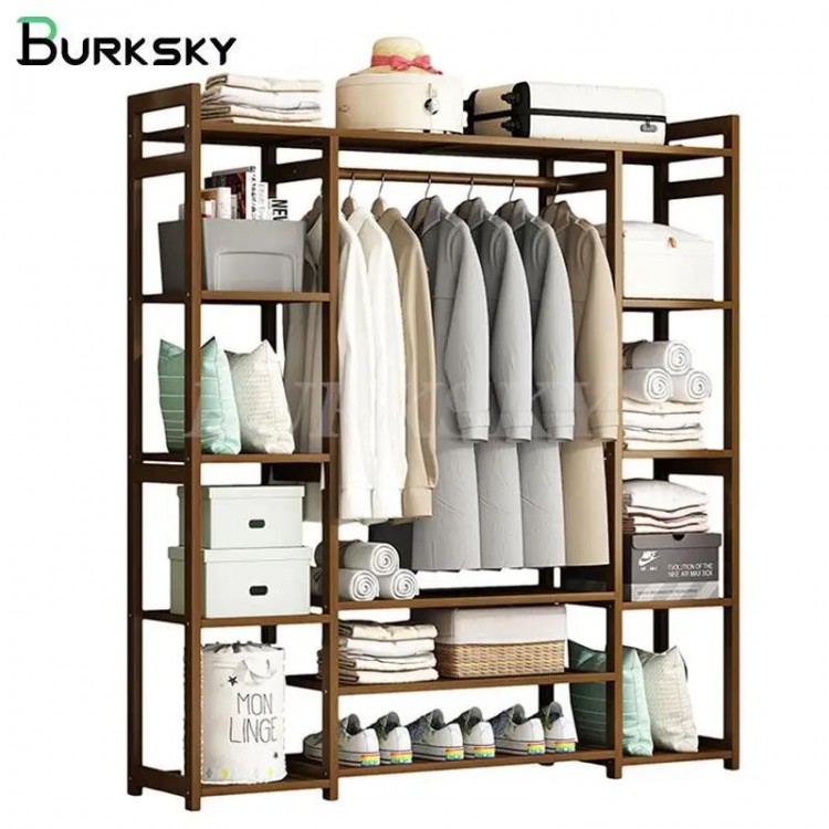 Hanger Furniture Clothes Rack Coat Clothing Rack Wardrobe System Stand Hangers For Clothes Shelf Storage Wall Shelve For Bedroom