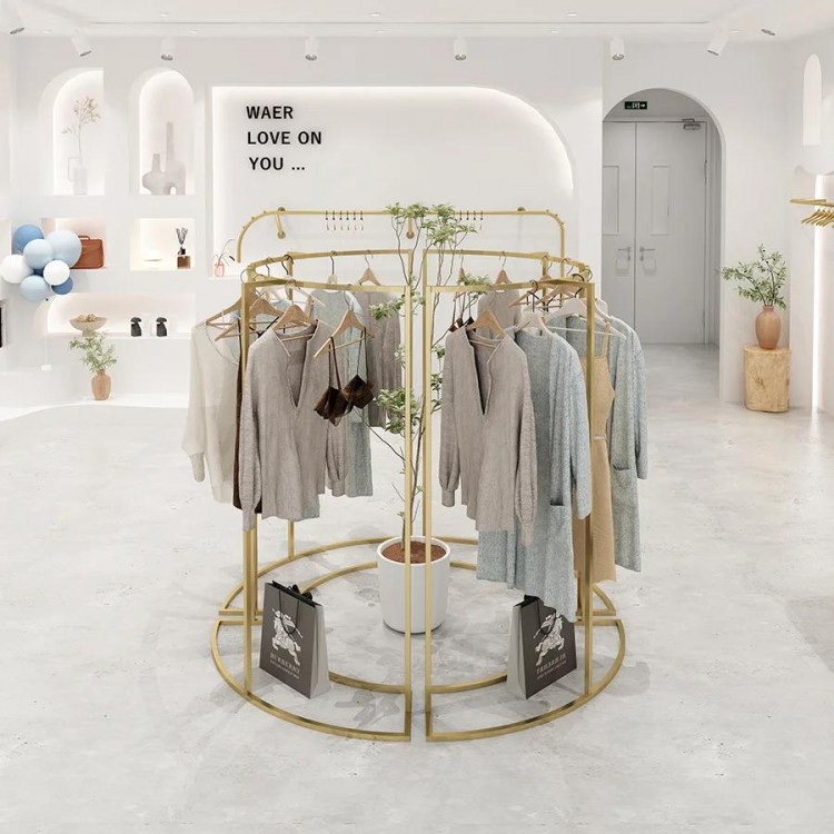 Round Cloth Racks Display Kids Men Women Clothing Shop Gold Stand Anti Slip Clothes Hanger Drying Cabeceiras Store Furniture