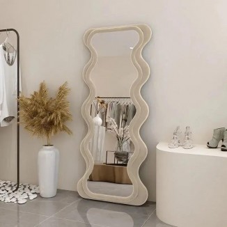 Irregular Art Floor Mirror Rectangle Nordic Design Living Room Wavy Frame Luxury Mirrors Home Design Espelhos Decorative Mirrors