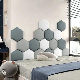 Technology Cloth Bed Headboard Nordic Style Hexagon Wall Panels Bed Head Board Self Adhesive Stickers Tete De Lit