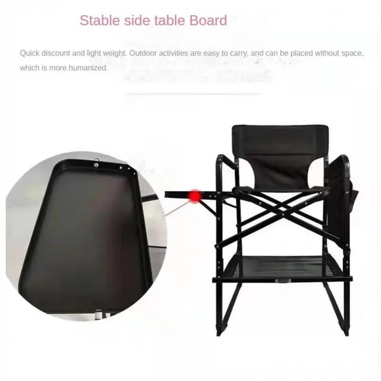 Ultimate Aluminum Makeup Maestro Chair Sleek Black Pro Folding Director's Seat Outdoor Glamour Camping Throne Portable Hair
