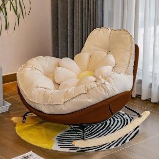 Nordic Style Single Rocking Chair Lazy Sofa Balcony Living Room Bedroom Leisure Can Lie Can Sleep Luxury Eggshell Penguin Chair