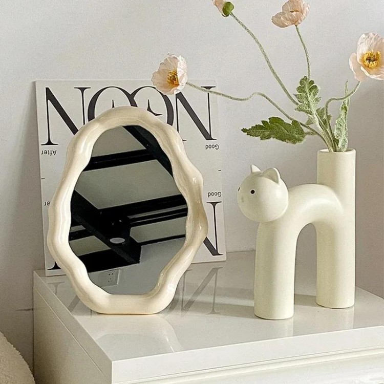 Makeup Hanging Mirror Living Room Link Metal Korean Frame Length Desktop Creative Mirror Floor Ozdoby Do Pokoju Home Products