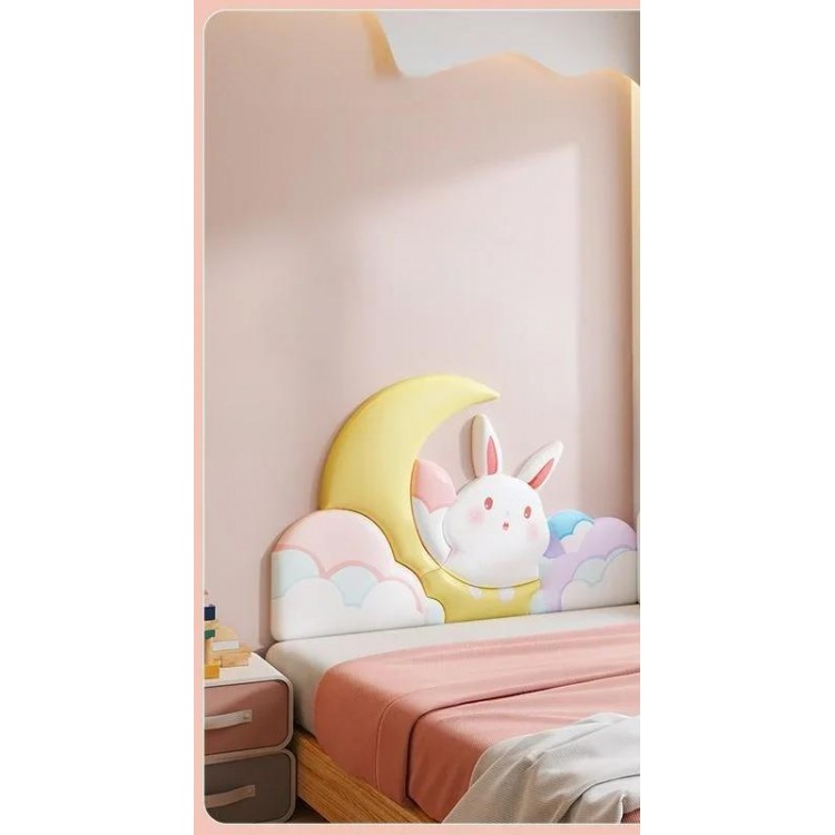 Cartoon Animal Moon Kids Bed Headboard Lovely Baby Girl Bedroom Furniture Bed Head Board Tete De Lit Cabecera Adhesiva Cama