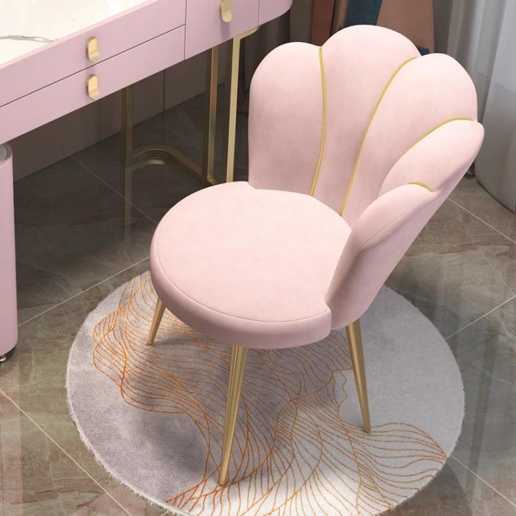 Modern velvet living room relax chair Dining room backrest stool INS design bedroom makeup chair dresser stool Nordic Furniture