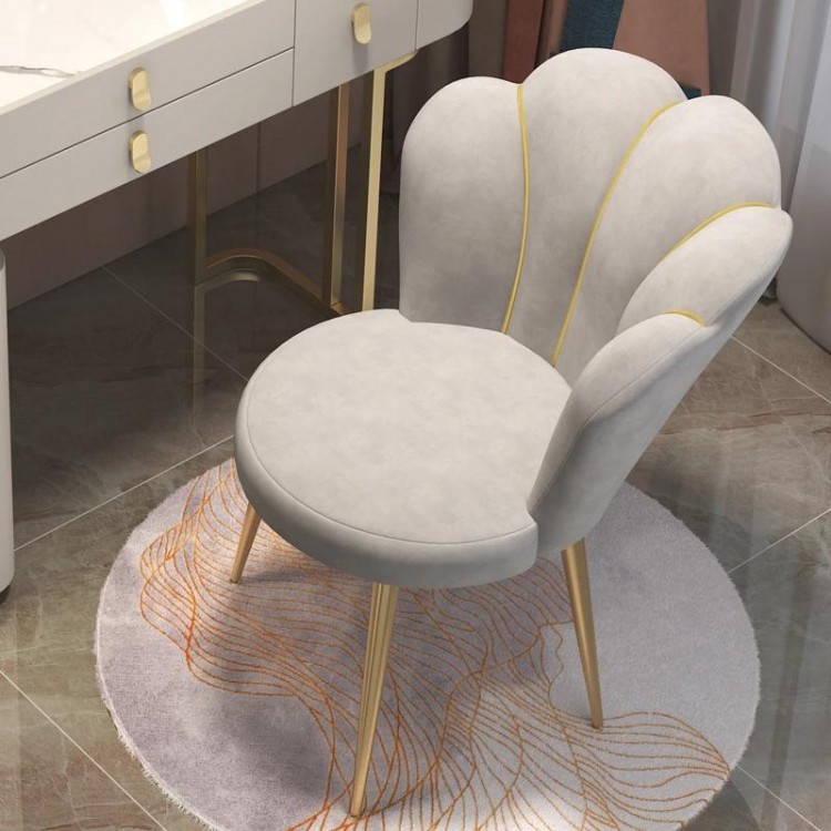 Modern velvet living room relax chair Dining room backrest stool INS design bedroom makeup chair dresser stool Nordic Furniture