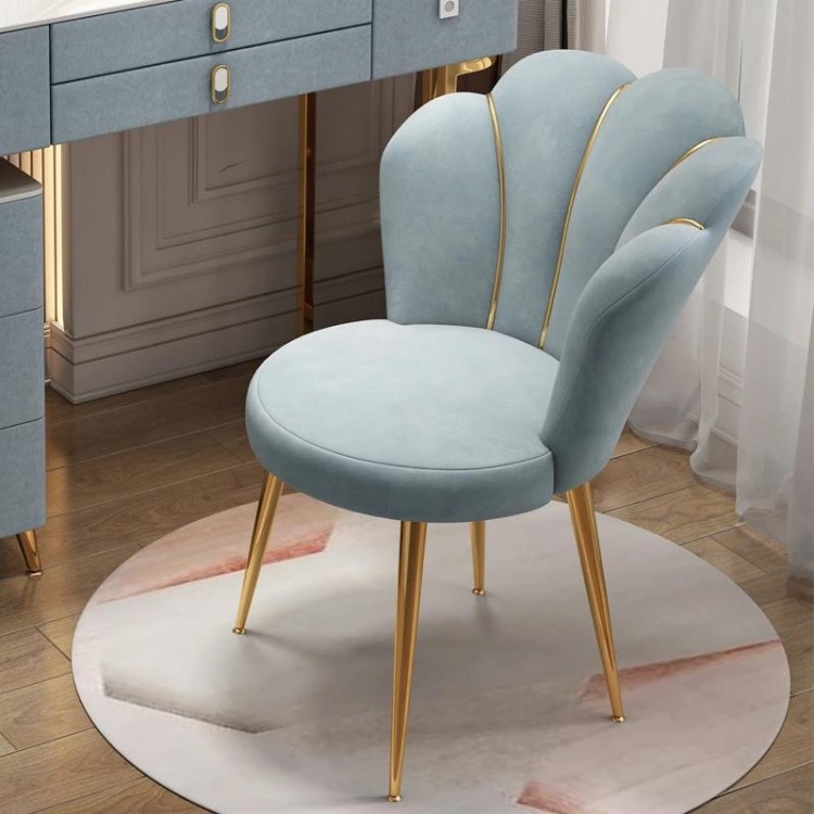 Modern velvet living room relax chair Dining room backrest stool INS design bedroom makeup chair dresser stool Nordic Furniture