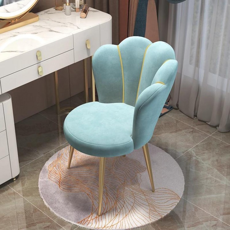 Modern velvet living room relax chair Dining room backrest stool INS design bedroom makeup chair dresser stool Nordic Furniture