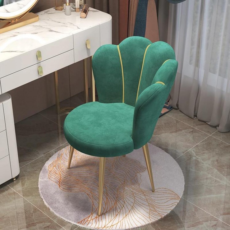 Modern velvet living room relax chair Dining room backrest stool INS design bedroom makeup chair dresser stool Nordic Furniture