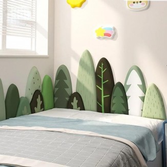 Green Forest Headboard Kids Room Decor Bed Head Board Anti-collision Wall Panels Cabecero Cama Tete De Lit Home Decoration