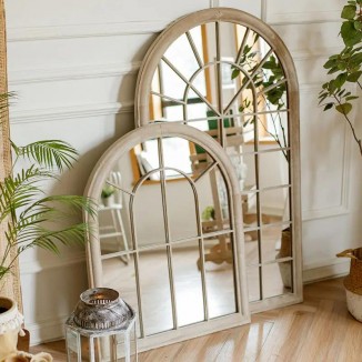 Retro art decorative mirror iron wall hanging mirror floor ceiling fitting mirror curved entrance living room homestay